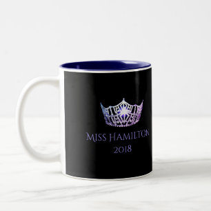 Bicolor Taza conocida de encargo de la corona de la lila