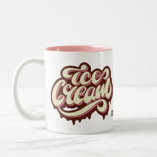 Bicolor Taza conocida de encargo del helado