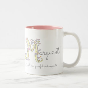 Bicolor Taza conocida del monograma del significado de la