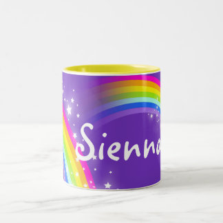 Bicolor Taza conocida personalizada de la púrpura del arco