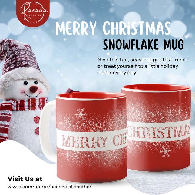 Bicolor Taza copo de nieve Feliz Navidad (Subido por el creador)