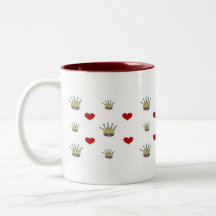 taza - corazones y coronas