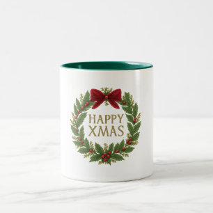 Bicolor Taza - Corona Merry Xmas