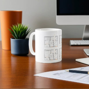 Bicolor Taza Corporativa con Plano Azul