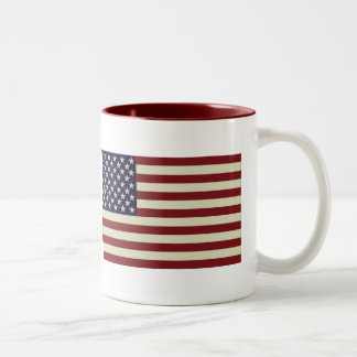Bicolor Taza cosida de la bandera del vintage