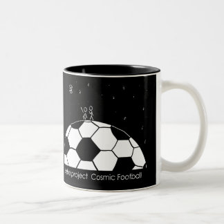 Bicolor Taza cósmica del fútbol - ilustracion del amor