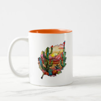 Bicolor Taza Creativa de Hoja para café o té
