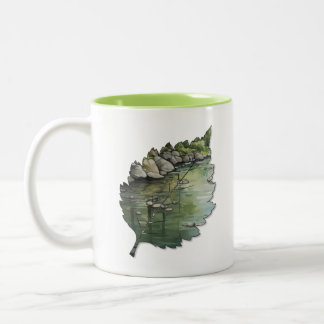 Bicolor Taza Creativa de Hoja para café o té