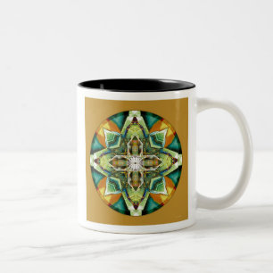 Bicolor Taza cristalina de la mandala 6