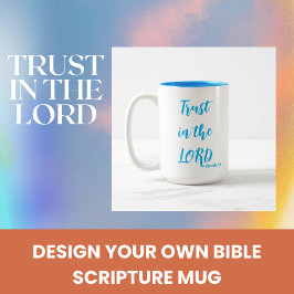 Bicolor Taza cristiana azul Proverbios 3:5 Confía en el Se