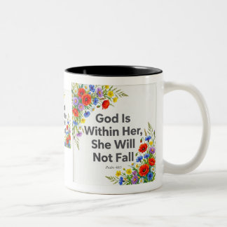 Bicolor Taza cristiana Salmo 46:5 DIOS Está Dentro de Ella
