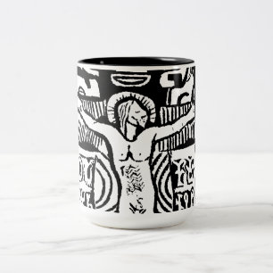 Bicolor Taza Crucifijo