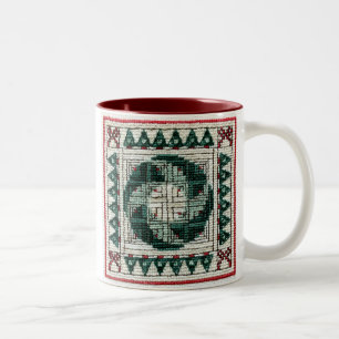 Bicolor Taza cruzada de la puntada del navidad