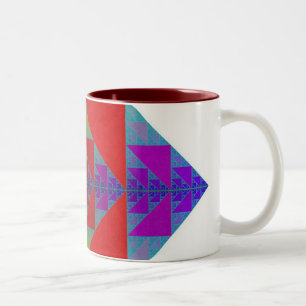 Bicolor Taza cuadrada del RGB Sierpinski