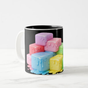 Bicolor Taza Cubo de Derrite de Pastel