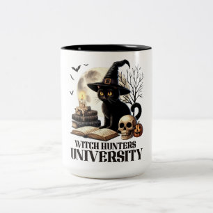 Bicolor Taza Cute de Halloween con Gato Negro