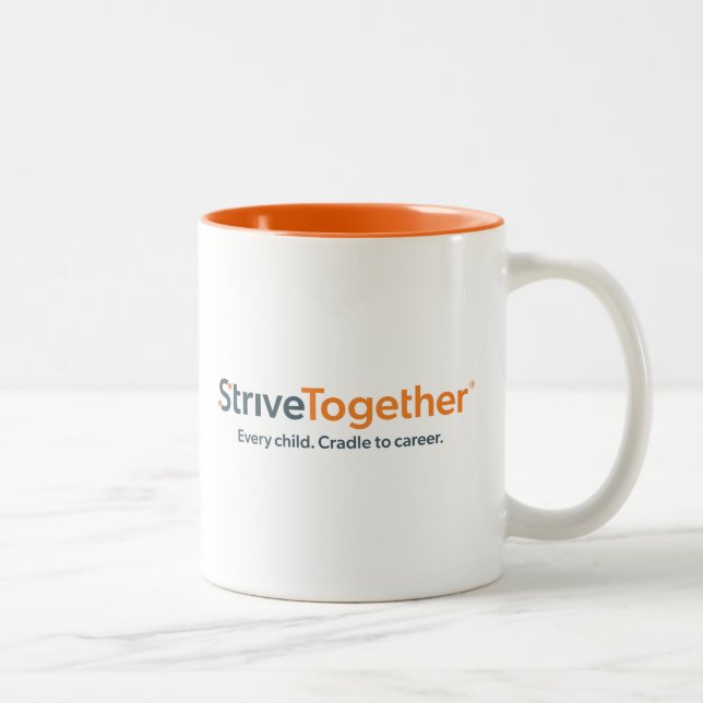 Bicolor Taza de 11oz - Interior Naranja (Derecha)
