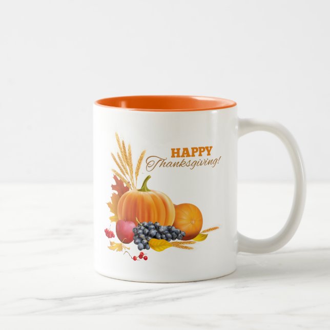 Bicolor Taza de Acción de Gracias (Derecha)