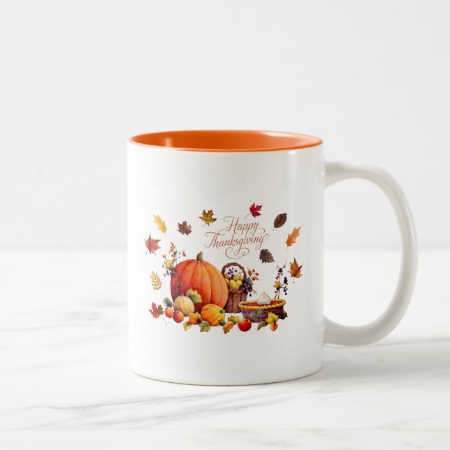 Bicolor Taza de Acción de Gracias (Derecha)