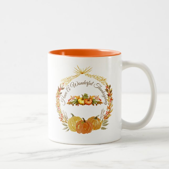 Bicolor Taza de Acción de Gracias (Derecha)