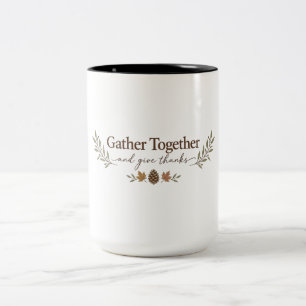 Bicolor Taza de Acción de Gracias para reunirse