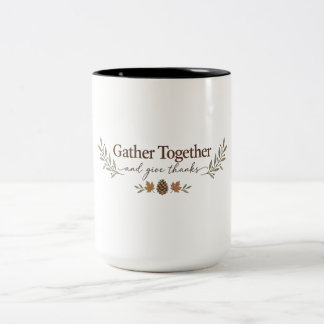 Bicolor Taza de Acción de Gracias para reunirse