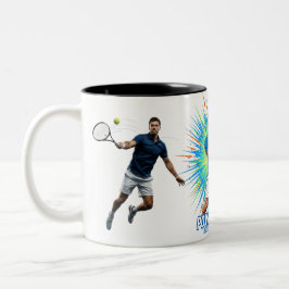 Bicolor Taza de Acción Deportiva de Saque de Jugador de Te
