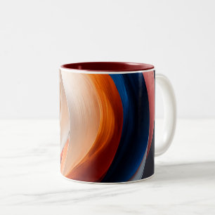 Bicolor Taza De Acento De Flujo Abstracto Cálido