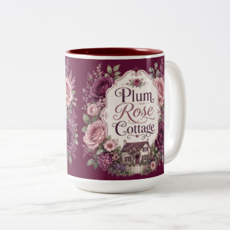 Bicolor Taza de acento Plum Rose Cottage