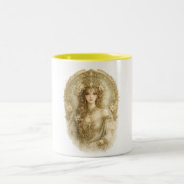 Bicolor Taza de Acuarela Floral Reina Art Nouveau
