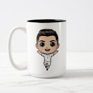Bicolor Taza de adorable jugador de fútbol Chibi – Fútbol