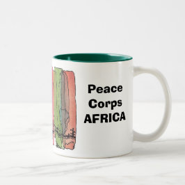 Bicolor Taza de África del cuerpo de paz