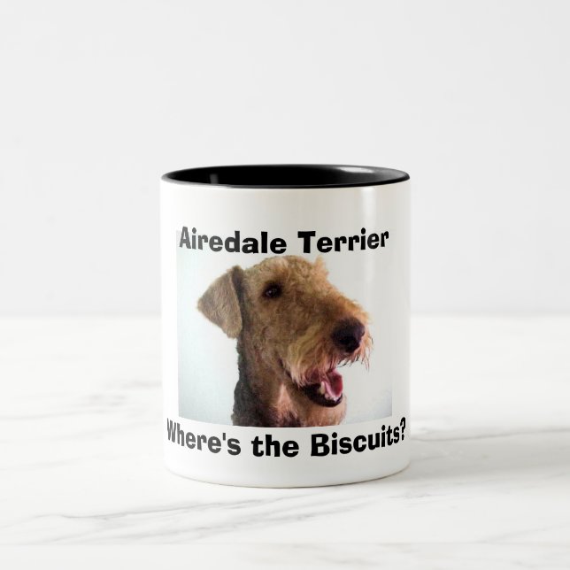 Bicolor Taza de Airedale Terrier (Centro)