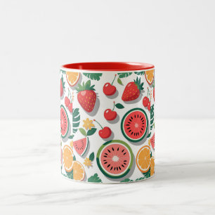 Bicolor Taza de amante de la fruta – Diseño colorido de ve