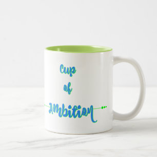 Bicolor Taza de ambición - verde azul