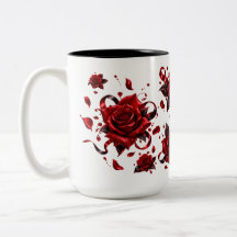 Taza de Amor de Rosa Roja Romántica | Taza de Café