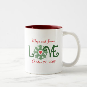 Bicolor Taza de amor de vacaciones de Karate Kat