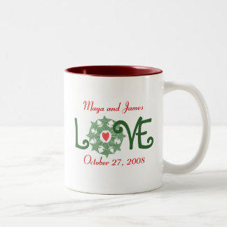 Bicolor Taza de amor de vacaciones de Karate Kat
