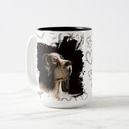 Bicolor Taza de amor para perro Spaniel