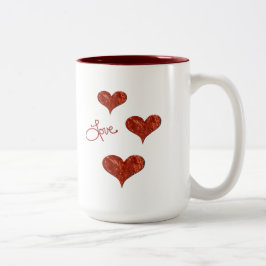 Bicolor Taza de amor rojo