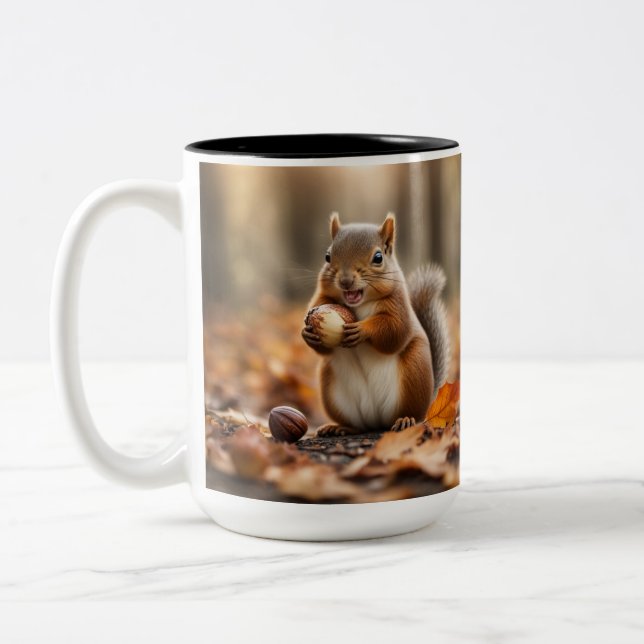 Bicolor Taza de Ardilla Adorable (Izquierda)