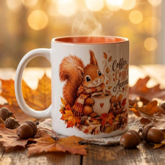 Bicolor Taza de ardilla Coffee Cozy & Acorns – Waterco de