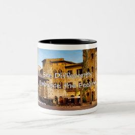 Bicolor Taza de Arte — Montaña Rocosas - Ver de manera dif