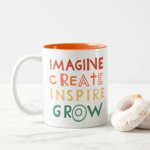 Bicolor Taza de artista de creatividad inspiradora colorid