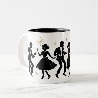 Bicolor Taza de baile de Rock ‘n’ Roll de los 50