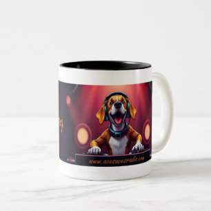 Bicolor taza de banner de DJ buddydog