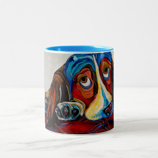 Bicolor Taza de Basset Hound