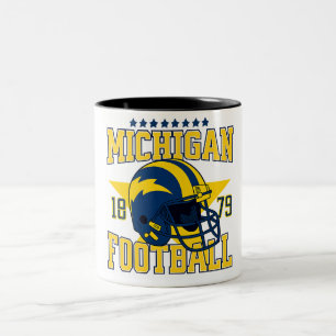 Bicolor Taza de béisbol vintage de casco de fútbol de Mich