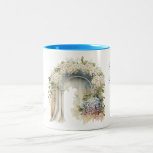 Bicolor Taza de boda floral soñadora