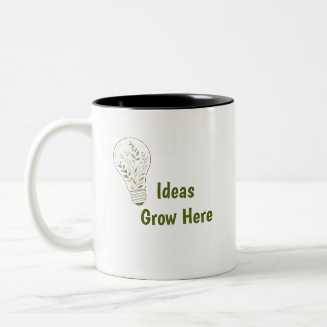 Bicolor Taza de bombilla botánica personalizada (Izquierda)